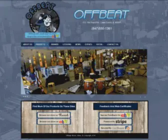 OffbeatmusicStore.com(Music Guitar Drum Piano Lessons Wauconda Barrington Lake Zurich) Screenshot