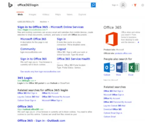 Office365Login.com(Bing) Screenshot