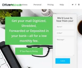 Officeaddress.com(Virtual Mailbox Address) Screenshot
