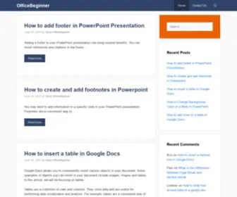 Officebeginner.com(Beginners Guide to MS Office and Google Suite) Screenshot