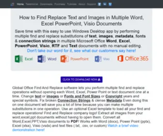 Officefindreplace.com(Find Replace Text and Images in Multiple Word Excel Documents) Screenshot