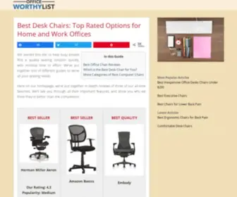 Officeworthylist.com(Best Office Chairs 2020) Screenshot