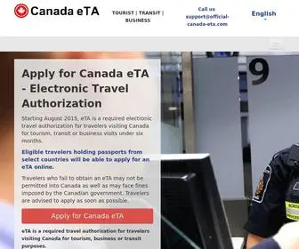 Official-Canada-Eta.com(Official Canada eTA application for entry to Canada. An electronic travel authorization (eTA)) Screenshot