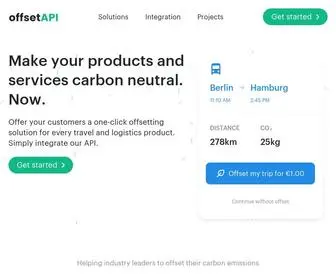 Offset-API.com(Helping companies to offer green services) Screenshot