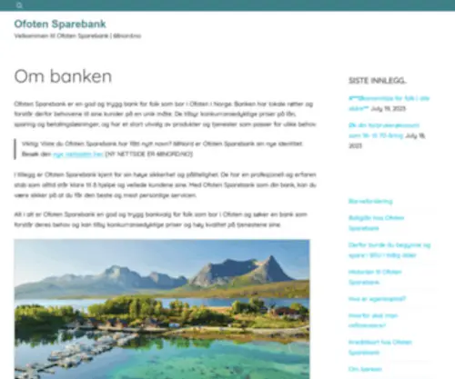 Ofotensparebank.no(Ofotensparebank) Screenshot