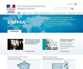 Ofpra.gouv.fr(Page d'accueil) Screenshot