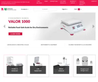 Ohaus.ca(Ohaus Canada Scales and Balances) Screenshot
