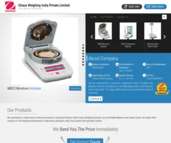 Ohauslabinstruments.in(Ohaus Weighing India Private Limited) Screenshot