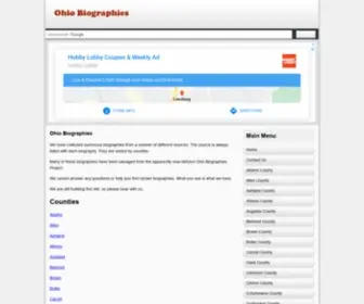 Ohbios.com(Ohio Biographies) Screenshot