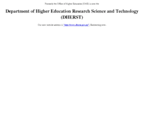 Ohe.gov.pg(The Office of Higher Education) Screenshot