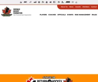 OHF.on.ca(Ontario Hockey Federation) Screenshot