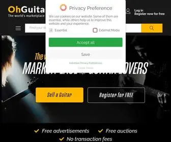 Ohguitar.com(The world's marketplace for guitar lovers) Screenshot