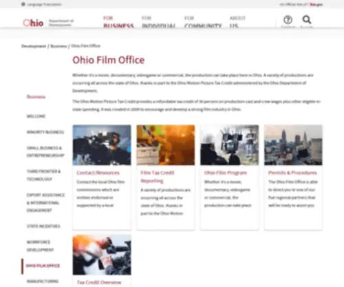 Ohiofilmoffice.com(Ohio Film Office) Screenshot