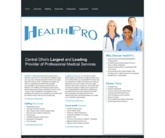 Ohiohealthpro.com(Central Ohio's Largest and Leading Provider of Professional Medical Services. HealthPro Homecare) Screenshot