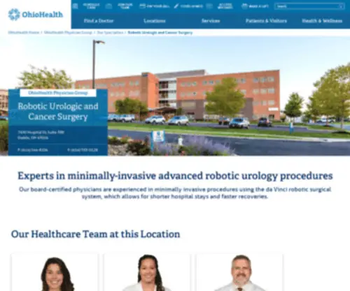 Ohiohealthroboticurologicsurgeon.com(OhioHealth Physician Group at Dublin Medical Offices) Screenshot