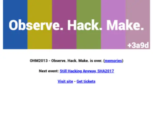 OHM2013.org(OHM 2013) Screenshot