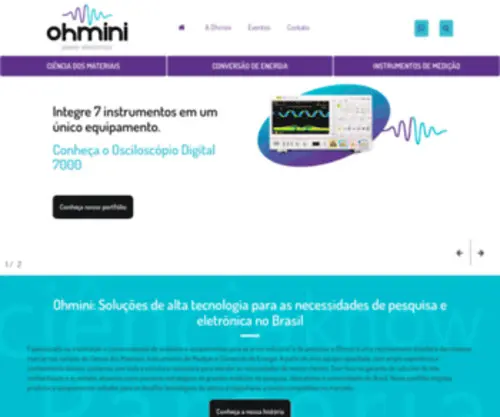 Ohmini.com.br(Tecnologia Aplicada à Indústria e Pesquisa) Screenshot