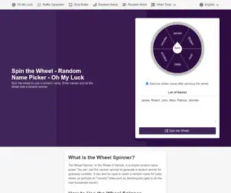 Ohmyluck.com(Spin the Wheel) Screenshot