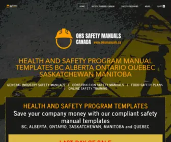 Ohsmanuals.ca(Safety Program Templates I Online Safety Training I BC Alberta Ontario) Screenshot