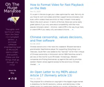 Ohthehugemanatee.org(Chinese censors are in the news this weekend) Screenshot