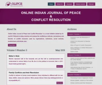 OijPCR.org.in(Online Indian Journal for Peace & Conflict Resolution) Screenshot