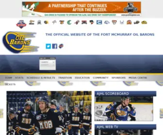 Oilbarons.com(Fort Mcmurray Oil Barons) Screenshot