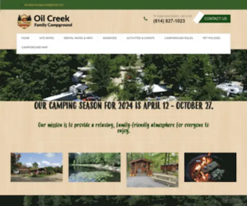 Oilcreekcampground.com(Titusville, PA) Screenshot