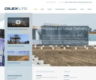 Oilex.com.au(Oilex LTD Oil and Gas Exploration and Production) Screenshot