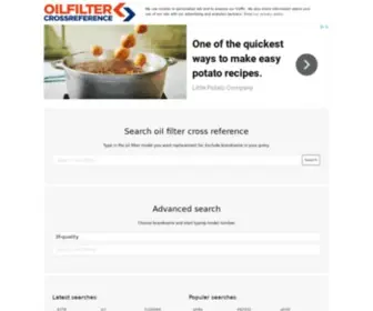 Oilfilter-Crossreference.com(Oil filter cross reference) Screenshot