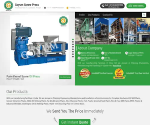 Oilmillmachinery.com(Oil Mill Machinery) Screenshot