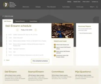 Oireachtas.ie(Houses of the Oireachtas website) Screenshot