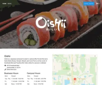 Oishiijacksonvillefl.com(Online ordering menu for Oishii. Oishii) Screenshot