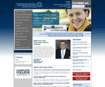 Okhighered.org(Oklahoma State Regents for Higher Education) Screenshot