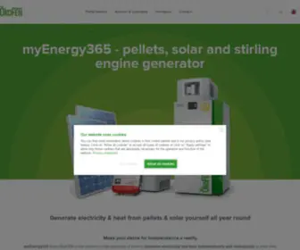 Okofen-E.com(Pellets, solar & stirling engine generator | ÖkoFEN myEnergy365) Screenshot