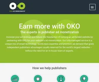 Oko.uk(Making websites more profitable through ad monetization) Screenshot