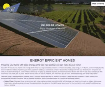 Oksolarhomes.com(Okanagan Solar Homes provides solar and wind solutions to renewable energy needs in Kelowna) Screenshot