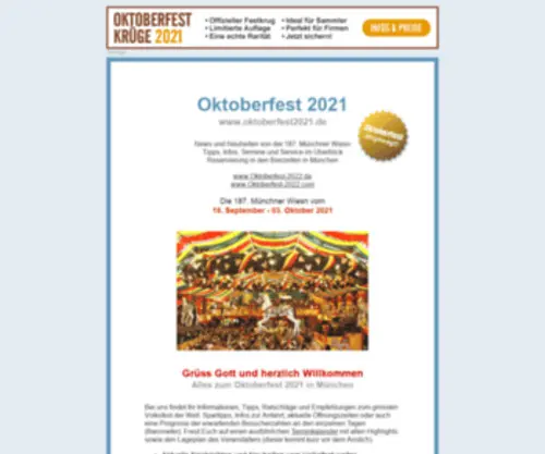 Oktoberfest2021.de(Oktoberfest 2021) Screenshot