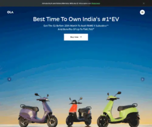 Olaelectric.com(Electric scooters in India) Screenshot