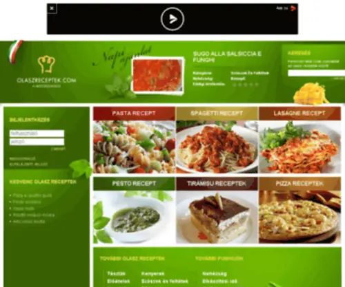 Olaszreceptek.com(Eredeti olasz receptek) Screenshot