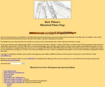 Oldflutes.com(Rick Wilson's Historical Flutes Page) Screenshot