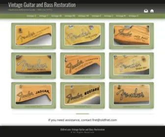 Oldfret.com(Vintage Guitar and Bass Restoration) Screenshot