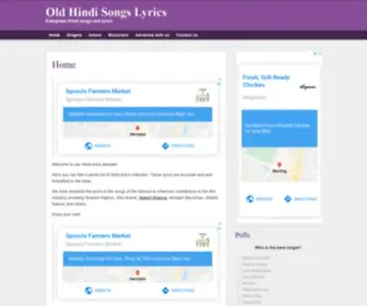Oldhindilyrics.com(Old Hindi Songs Lyrics) Screenshot