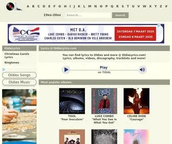 Oldielyrics.com(Lyrics to Oldies and more) Screenshot