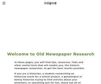 Oldnewspaperresearch.com(Old Newspaper Research) Screenshot