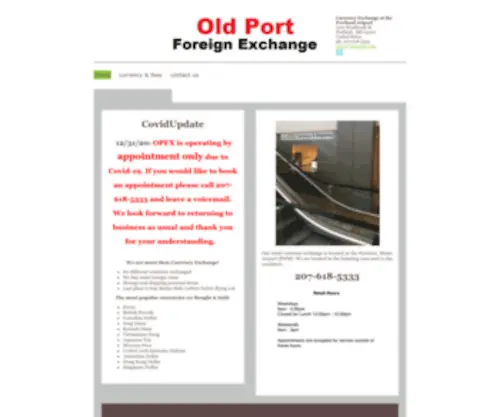 Oldportfx.com(Currency Exchange at the Portland Jetport) Screenshot
