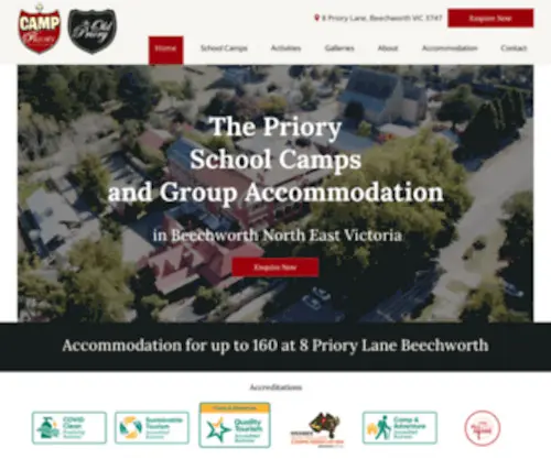 Oldpriory.com.au(School Camps in Beechworth North East Victoria) Screenshot
