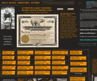 OldwesthistoryStore.com(OLD WEST HISTORY STORE) Screenshot