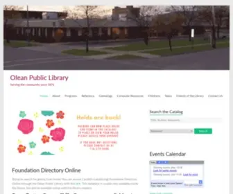 Oleanlibrary.org(Serving the community since 1871) Screenshot