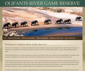 Olifantsreserve.co.za(Olifants River Private Game Reserve) Screenshot