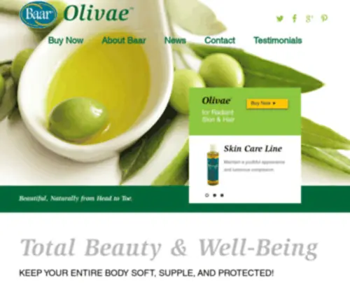 Olivae.com(Olive Oil Hair & Skin Products) Screenshot